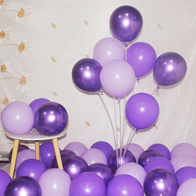 300 Pcs Purple Balloons 5 Inch Metallic Chrome Purple Pastel Macaron Light by BAOKUANHU