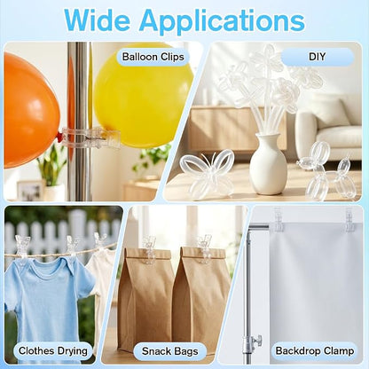 10 Pack Balloon Arch Clips 3.5 Inch Clear Spring Clamps - Image 7
