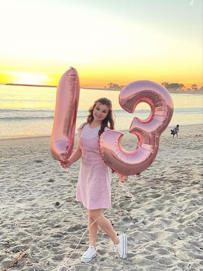 15 Balloon Number 40 Inch Pastel Pink Balloons - Image 2