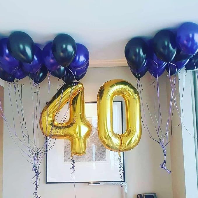 Gold 45 Number Balloons, 40 Inch Giant Number 45 Balloons Foil Mylar Helium - Image 5