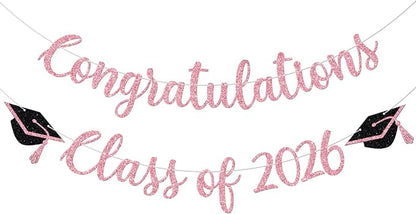 Congratulations Class of 2026 Banner, Congrats Grad Party Decor, 2026 by Yotawebery