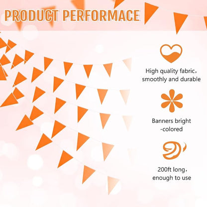 Tatuo 200 Feet Solid Pennant Banners Flags String Triangle Hanging DIY Bunting - Image 3