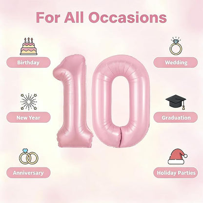 Number Balloons Pink Party Balloon - Image 5