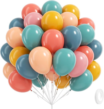 60pcs Boho Rainbow Balloons Assorted Colors 12inch by Leraqertra