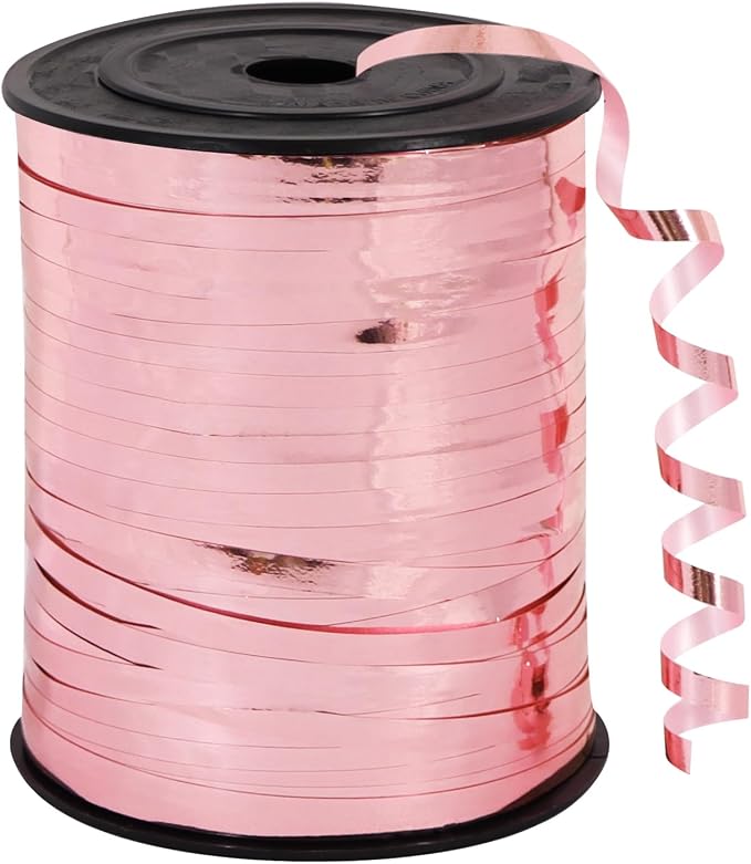 TONIFUL 500 Yards Curling Ribbon-Balloon Ribbon-Shiny Rose Gold Metallic String by TONIFUL