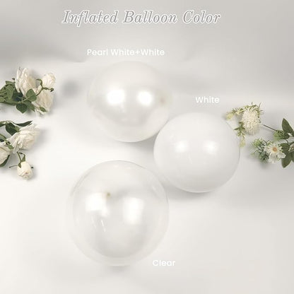 CROSSFINGERS Pearl White Balloon Arch Kit, Double Stuffed White Balloons | - Image 3
