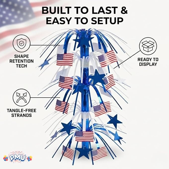 PMU 3 Pcs 21 Inch Patriotic Centerpieces - Image 7