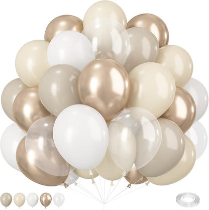 Beige White Gold Balloons by Paeyeq