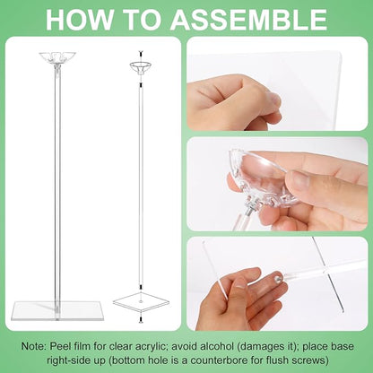 4 Pack Clear Acrylic Balloon Stands - Image 4