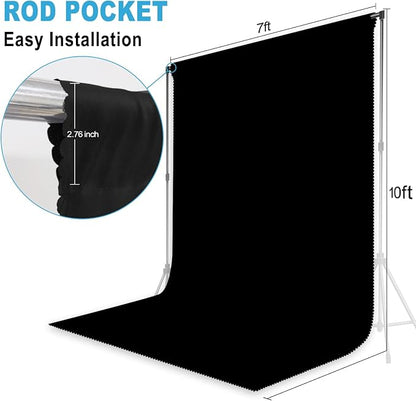 Black Photography Backdrop for Photoshoot, 7x10 FT | Versatile Studio Photo - Image 2