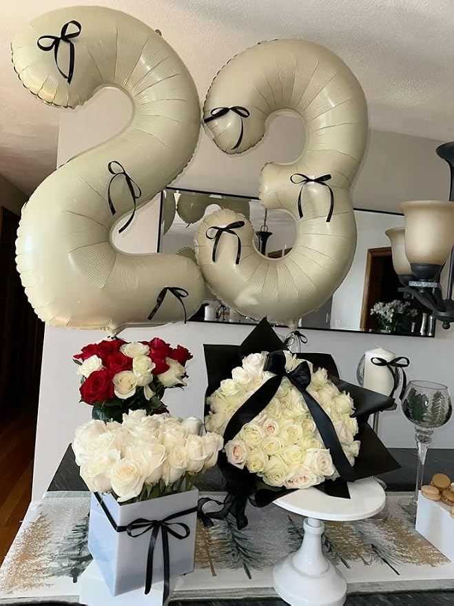 23 Balloon Number 40 Inch Cream Balloons - Image 5