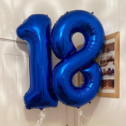 Navy Blue 18 Balloon Numbers, 40 Inch Dark Blue 18 or 81 Birthday Balloons - Image 5