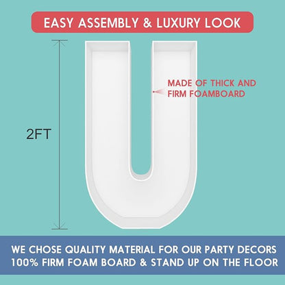 2FT Letter U Mosaic Balloon Frame Letter DIY Fillable Letters Kit - Image 2