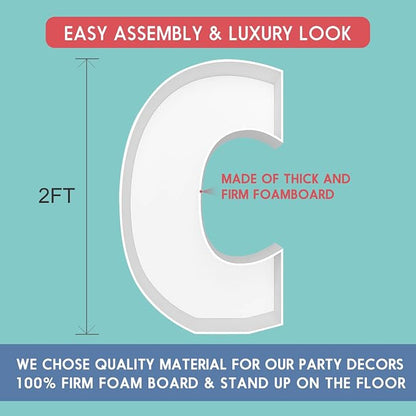 2FT Letter C Mosaic Balloon Frame Letter DIY Fillable Letters Kit - Image 2