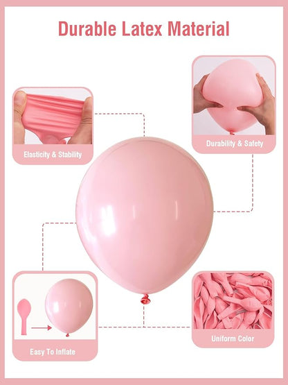 Pink Balloons 125 pcs Different Sizes of 8 12 10 5 Inch Pastel Baby Soft Pink - Image 4