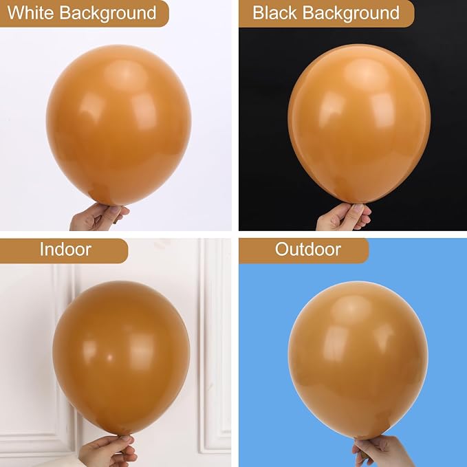 RUBFAC Tan Balloons 129pcs Different Sizes Pack of 18 12 10 5 Inch | Latex Boho - Image 4