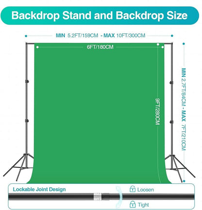 EMART Photography Lighting Kit, 7 x 10 FT Backdrop Stand - Image 2