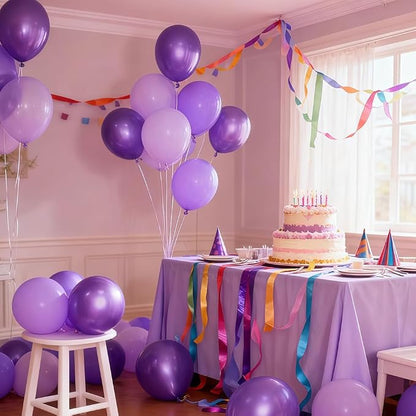 300 Pcs Purple Balloons 5 Inch Metallic Chrome Purple Pastel Macaron Light - Image 4