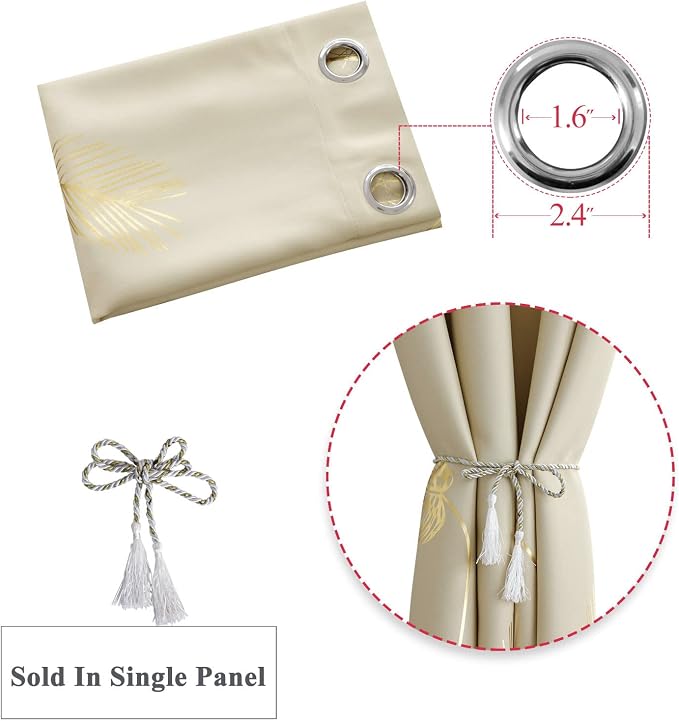 Beige Room Darkening Curtain for Sliding Door 80W x 84L Inch Long Extra Wide - Image 7