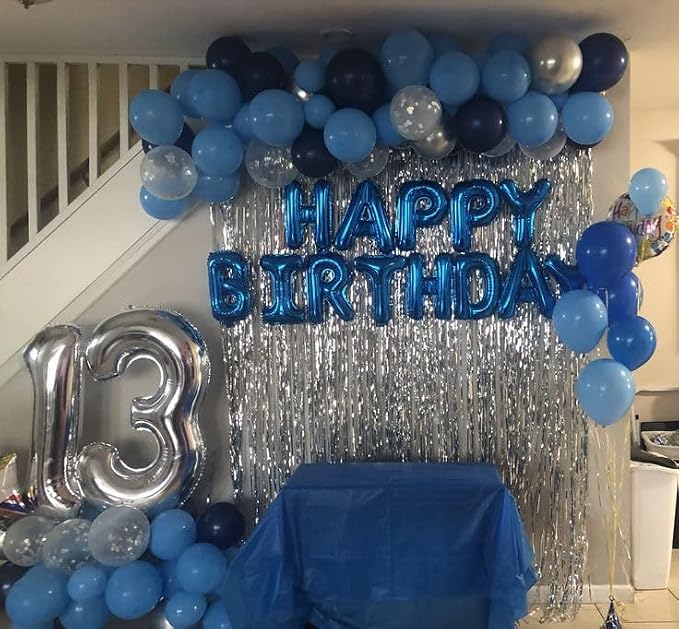 16" Blue Letter Number Balloons, Happy Birthday & 2 Sets of A-Z 0-9, Foil Mylar - Image 7
