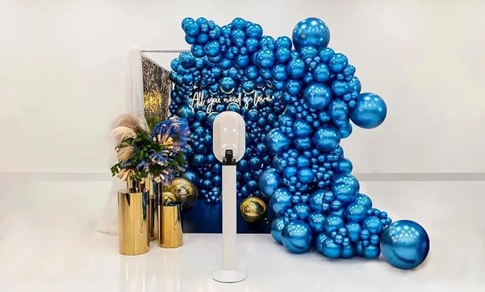 FOTIOMRG 50pcs Metallic Blue Balloons, 12 inch, Latex Party Decorations - Image 7