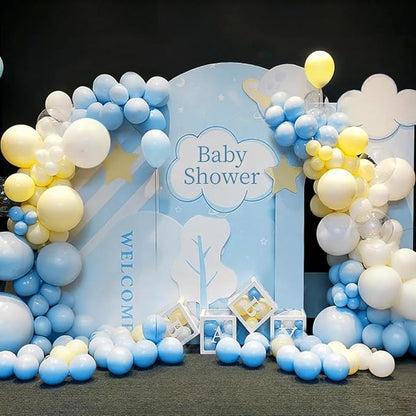 MEBAY Blue Yellow White Balloon Garland Arch Kit - Image 6