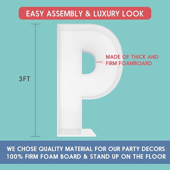 3FT Tall Mosaic Balloon Frame Letters Big Marquee Light Up Letters DIY Kit - Image 2