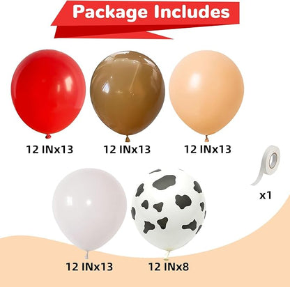 Western Cowgirl Balloons Rodeo 60 Pcs Red Dark Brown Tan Coffee Beige Nude - Image 2