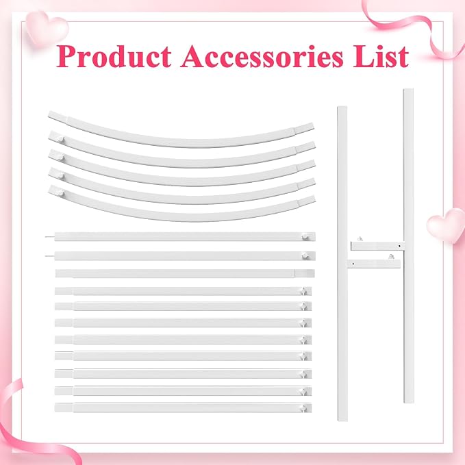 7.2FT Arch Backdrop Stand White Metal Wedding Arch Backdrop Stand | Metal - Image 5