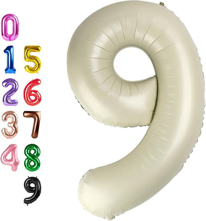 Number Balloons 9 Balloon Cream by Enyeopd