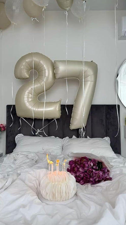 6 Number Balloons Cream 40 Inch Foil Balloon - Image 2