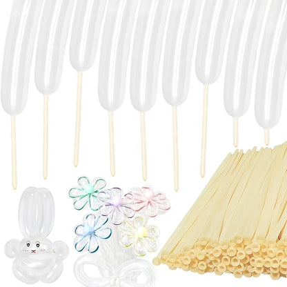 100Pcs Clear 260 Balloons, Long Balloon by HYKJNBW