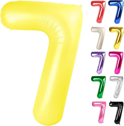 Yellow Number 7 Balloon 40 Inch by IWERP