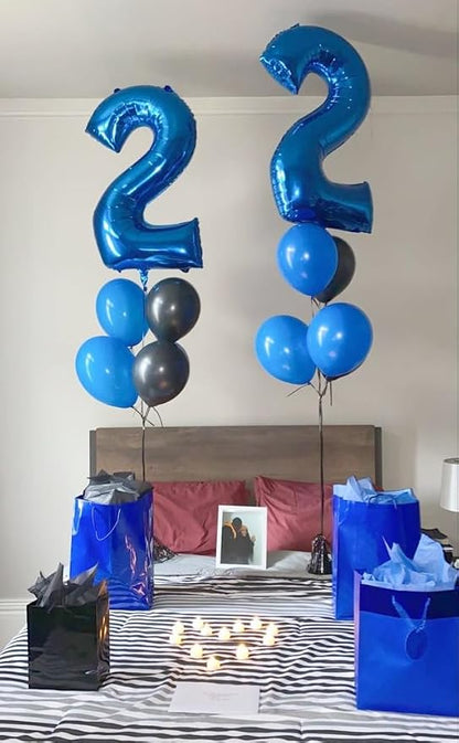 Number 30 Balloons 40 Inch for 30th Birthday Party Decorations, Dark Blue | - Image 3