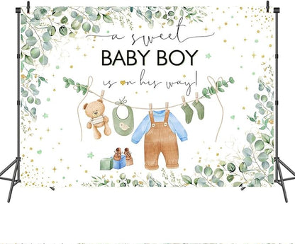 Mocsicka Its a Boy Banner Baby Boy Baby Shower Backdrop Decorations 7x5ft | - Image 7