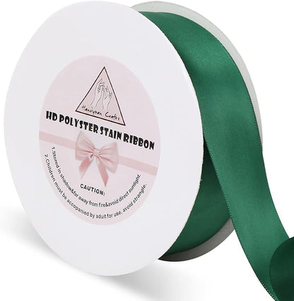 Forest Green Stain Ribbon for Gift Warping, 1.5inch 50 Yards Solid Polyester by HandymanCrafts