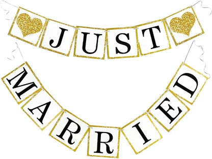 Wedding Banner Decorations Just Married Paper Garland Supplies | Proposal by Letjolt
