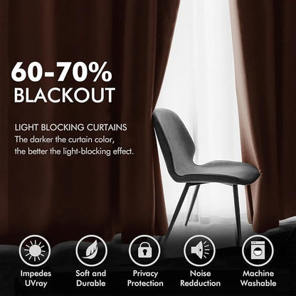 MIULEE Velvet Curtains Dusty Rose Pink 52 x 96 Inch Length Set of 2 | Grommet - Image 4