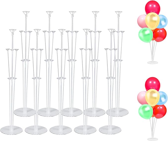10 Sets Balloon Stand Kit, Reusable Clear Balloon Stands by AUMAYCO