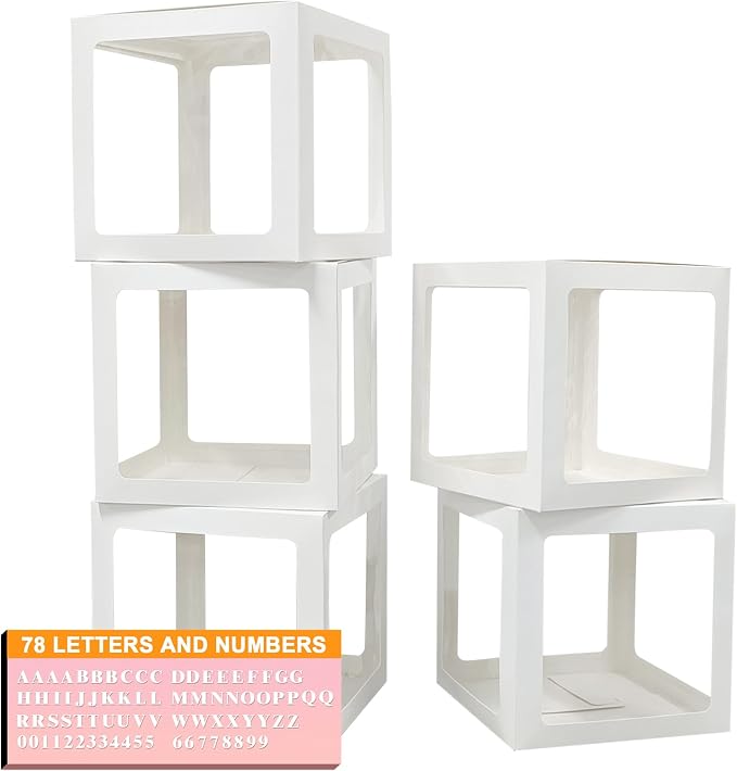 Transparent Balloon Boxes, Letters & Numbers by QPEY