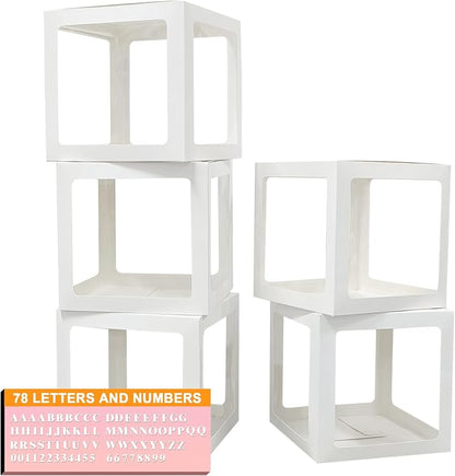 Transparent Balloon Boxes, Letters & Numbers by QPEY