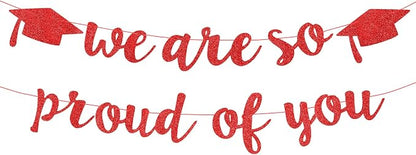 2026 Graduation Decorations Pre-Strung Blingbling We Are So Proud of You Banner by Unknown