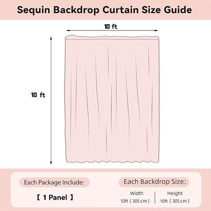 Sugargirl Turquoise Sequin Backdrop Curtain 10FTx10FT Glitter Turquoise - Image 6