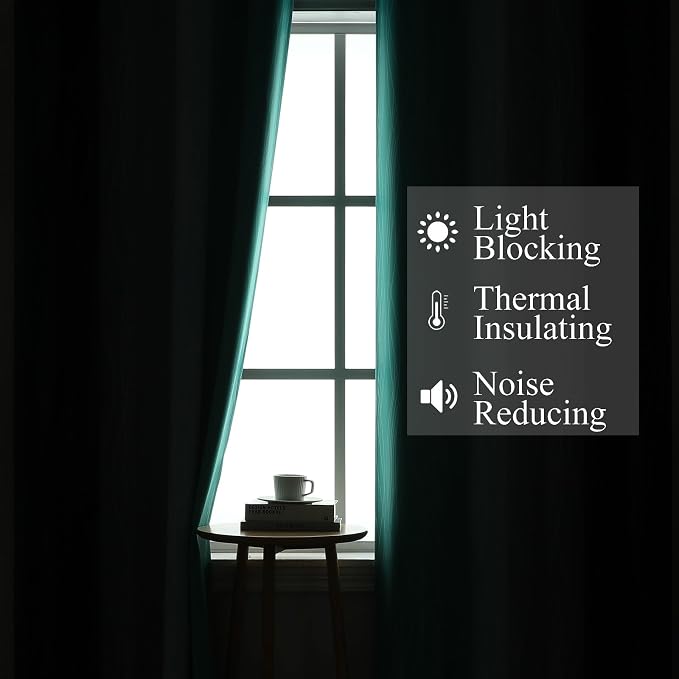 Navy Blue and Teal Ombre Blackout Curtains - Image 3