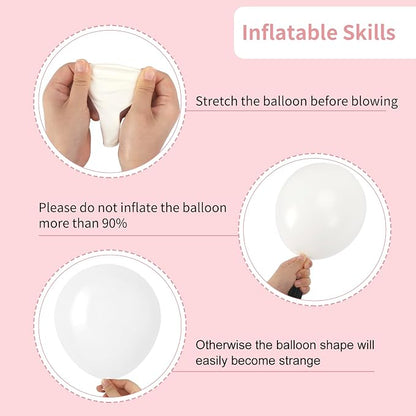RUBFAC White Balloons 129pcs Different Sizes 18 12 10 5 Inch - Image 3