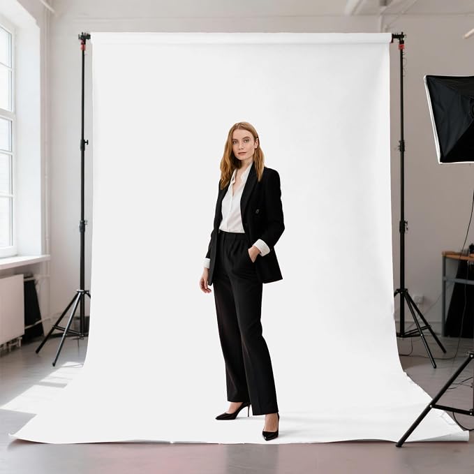 White Photo Backdrop for Photoshoot, Fabric 5x7ft | Polyester Studio - Image 2