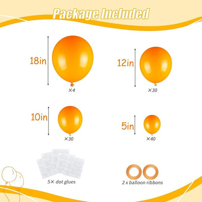 104pcs Orange Balloons Garland Arch Kit Different Sizes 18/12/10/5 Inch | - Image 2