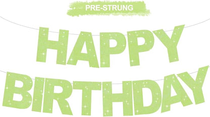BEISHIDA Pre-Strung Light Green Happy Birthday Banner Party Sign Decoration | by Beishida