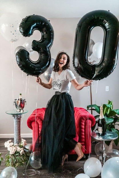 Black Number 0 Balloon 40 Inch, 0th Birthday Party Decorations Men Women | Foil - Image 3