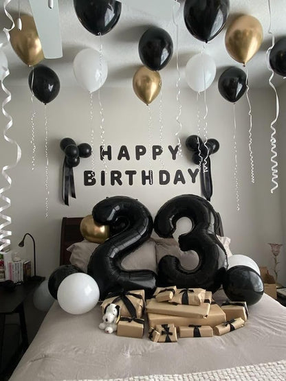 10 Balloon Number 40 Inch Black Balloons - Image 3